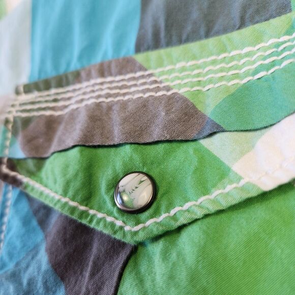 BKE Shirt Mens XL Pearl Snap Buttons Cowboy Western Thick Stitch Plaid Country - Picture 4 of 9